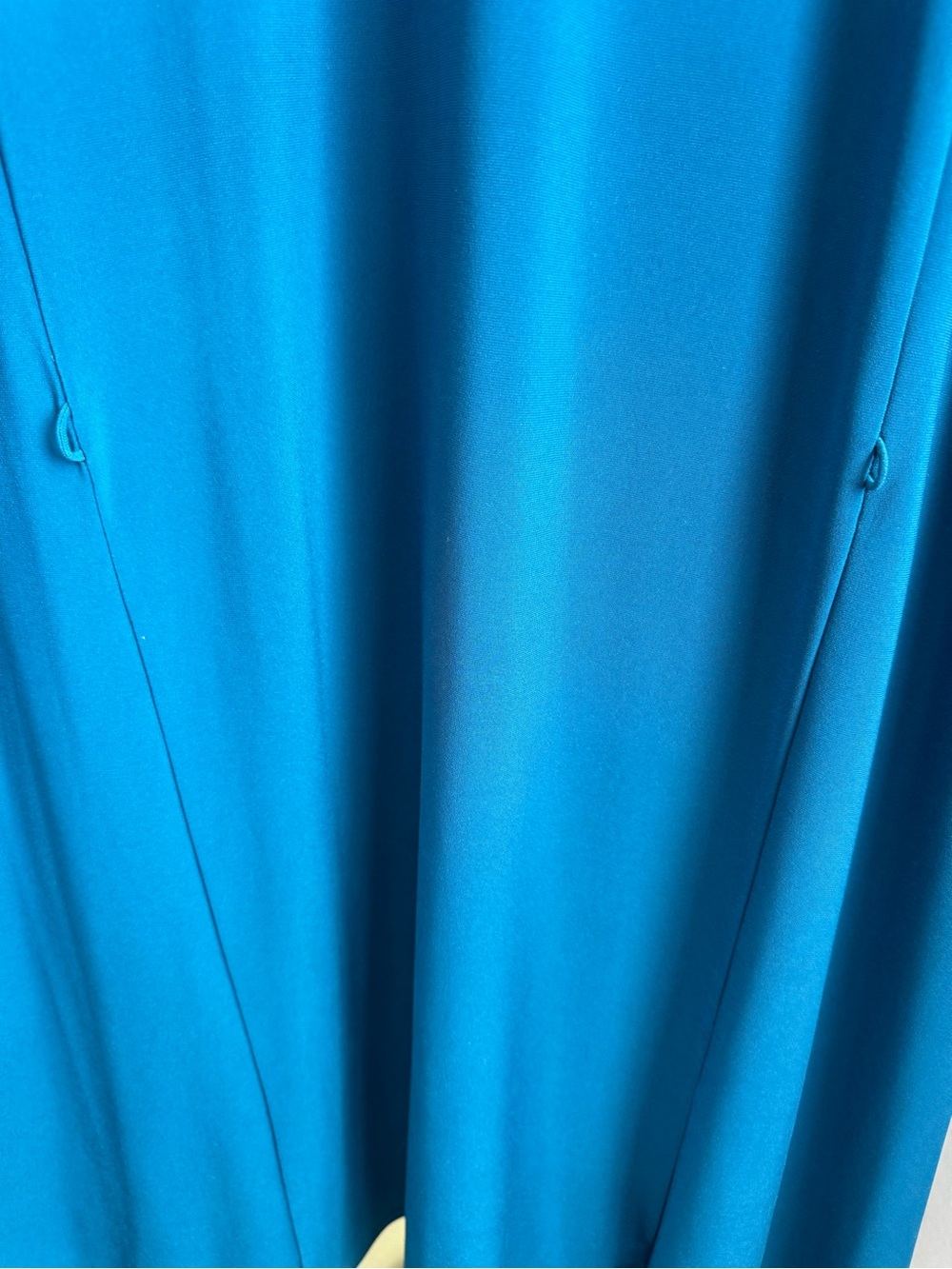Sympli Teal Asymmetrical Drape Midi Dress Size 12 Made in Canada - Picture 10 of 15
